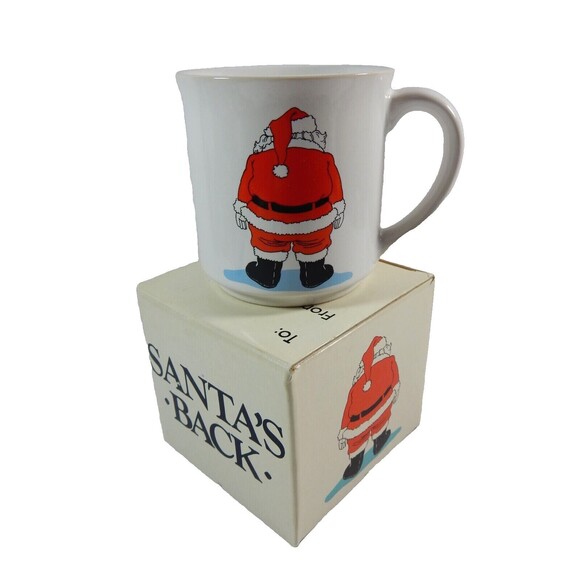 Recycled Paper Products "Santa's Back" Ceramic Mug Cup w/Box ~ Made in Japan - Picture 1 of 9